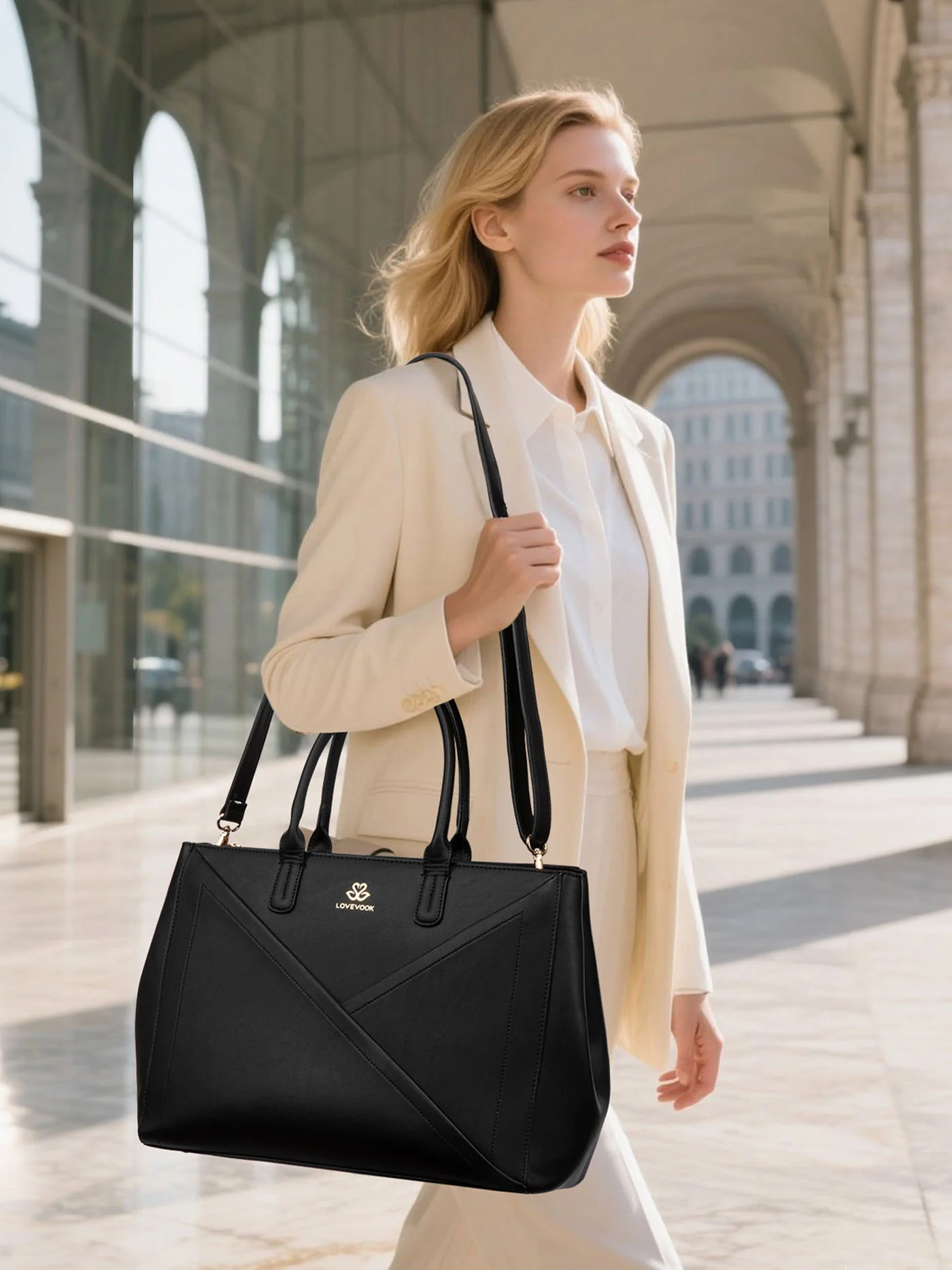 PU Leather Work Bag, 15.6" 17.3" - Image 3