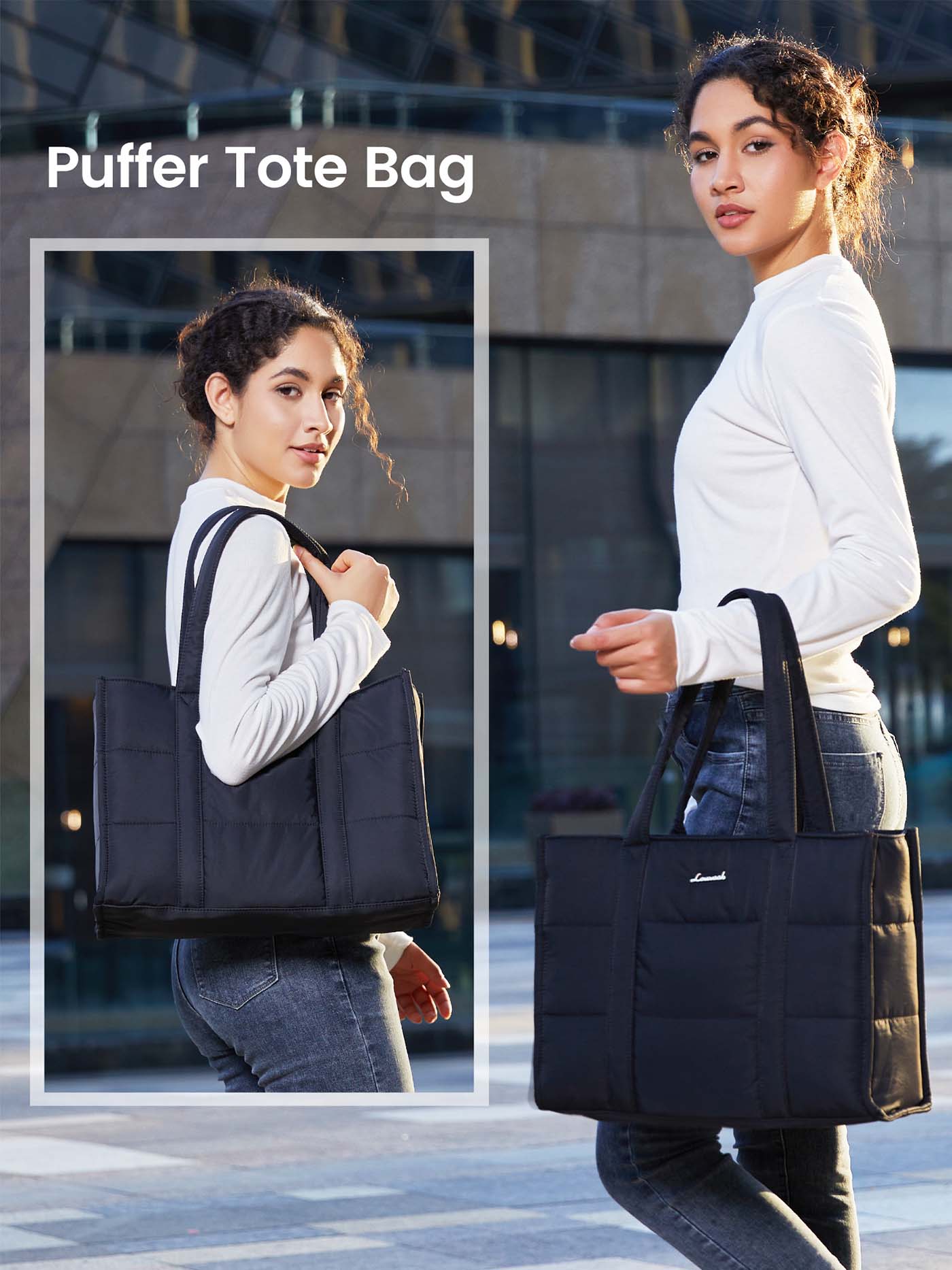 Puffer Tote Bag, 15.6" 17" - Image 3