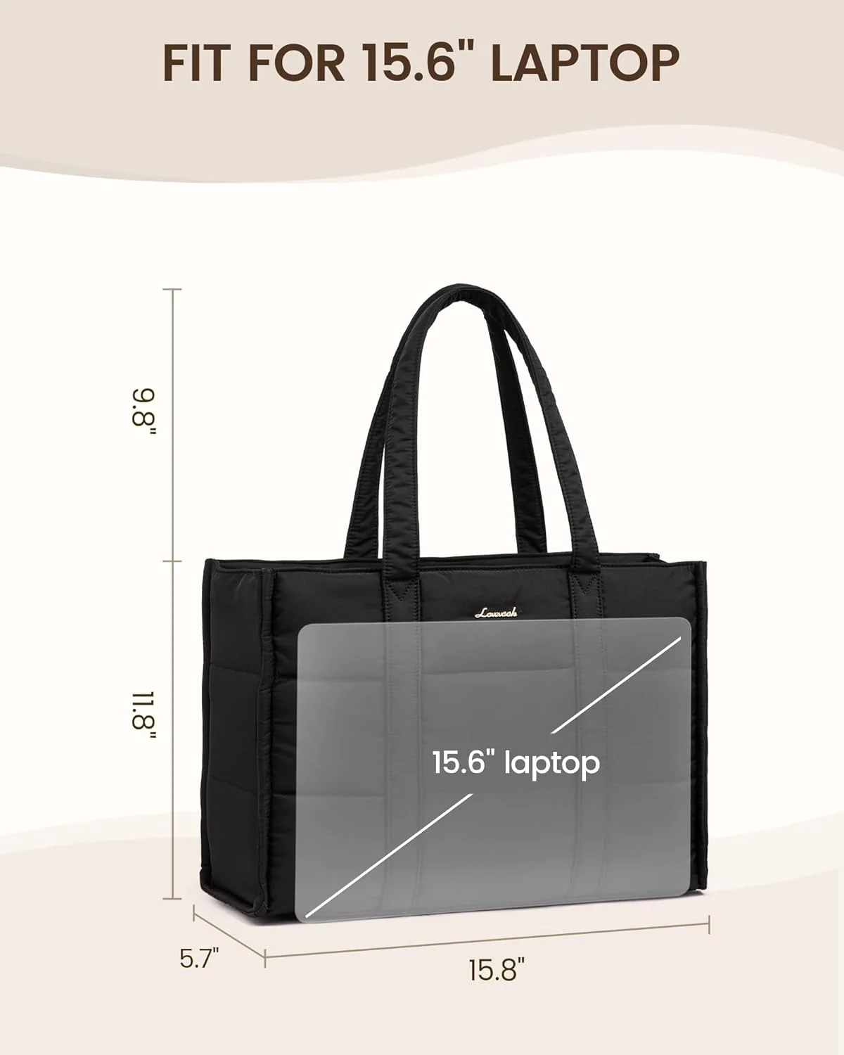 Puffer Tote Bag, 15.6" 17" - Image 4