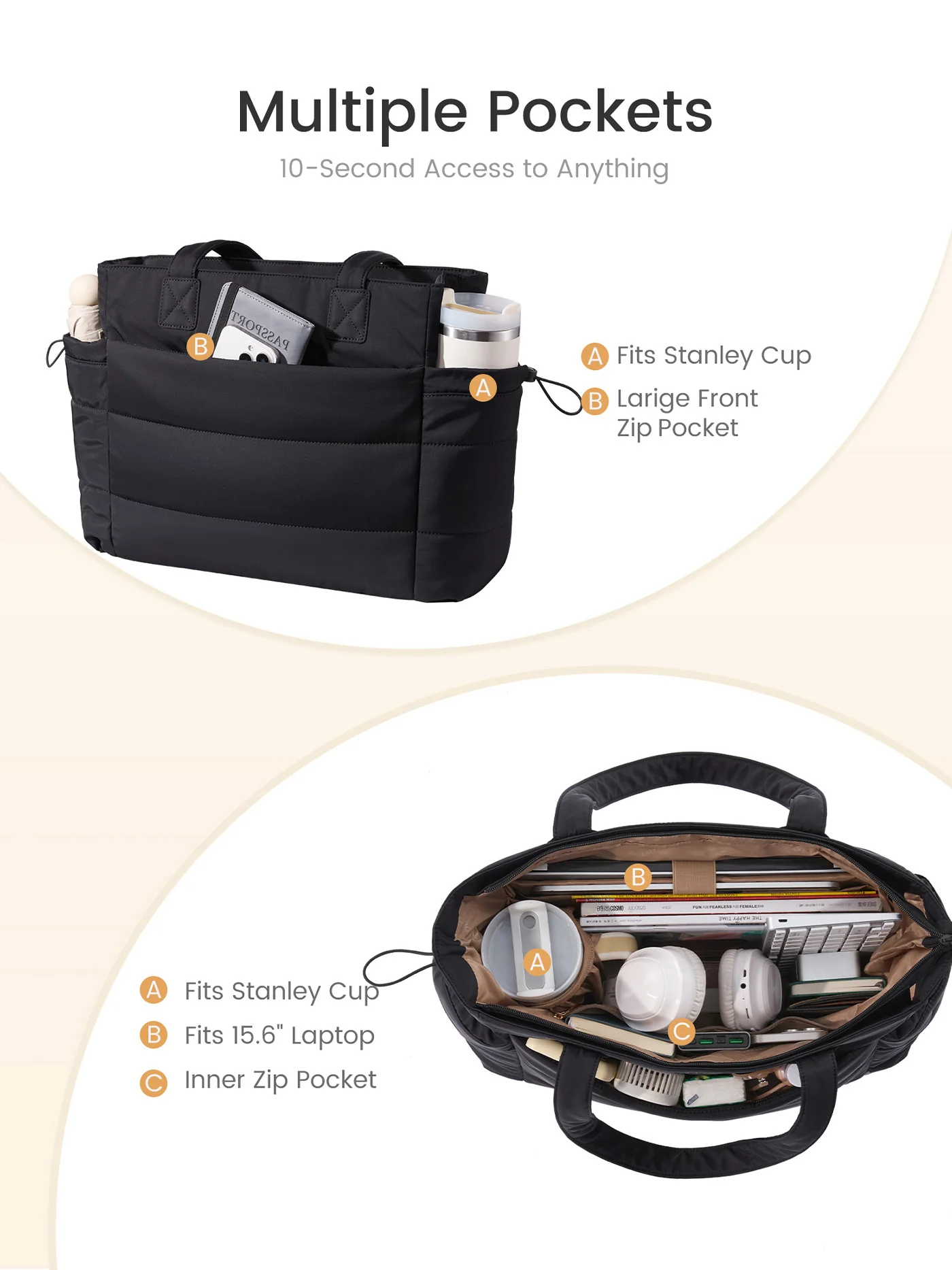 Puffer Tote Bag 15.6" 17.3" - Image 3
