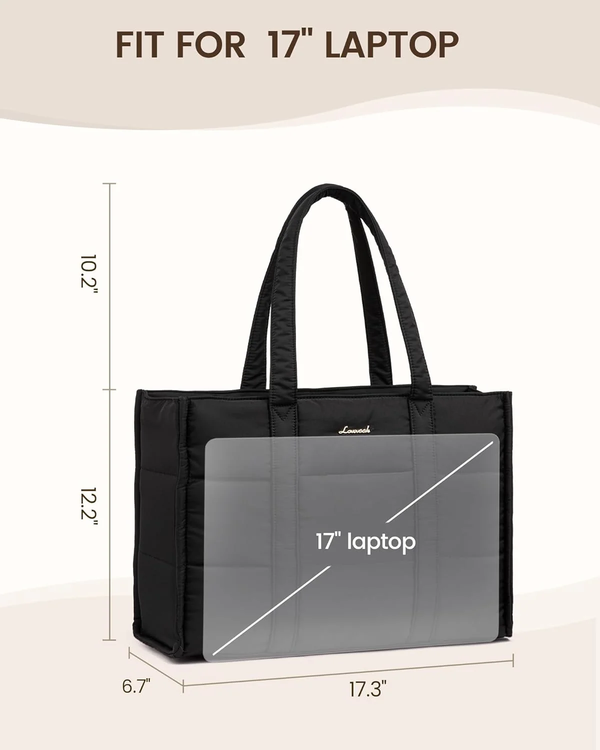 Puffer Tote Bag, 15.6" 17" - Image 5