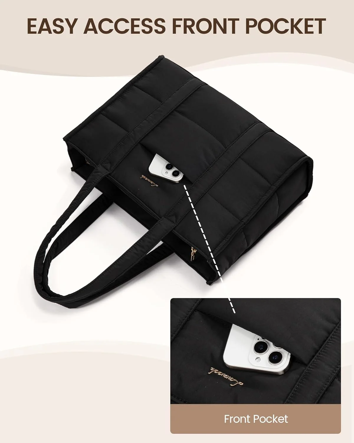 Puffer Tote Bag, 15.6" 17" - Image 8