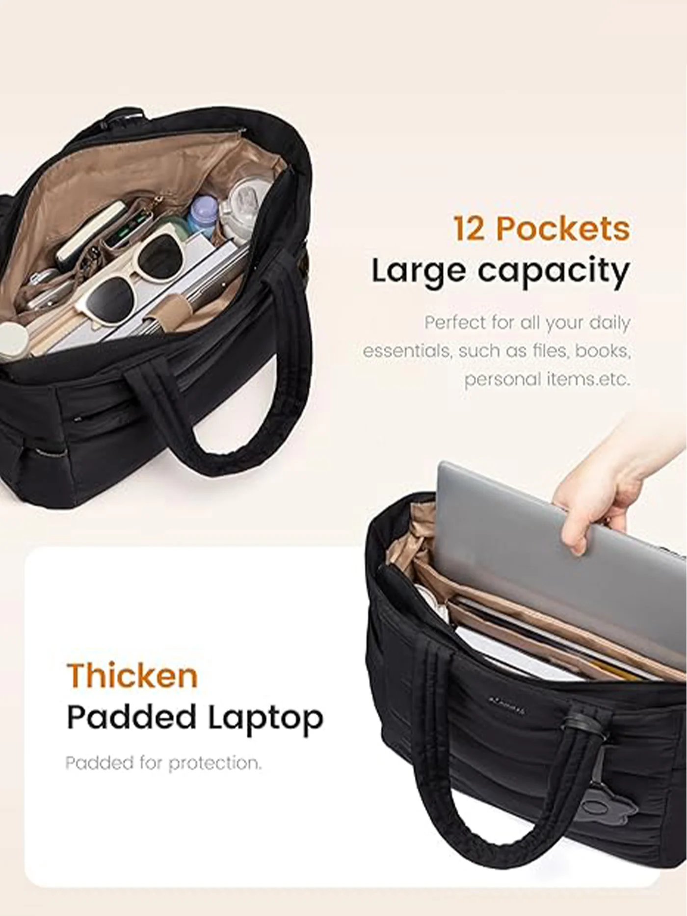 Puffer Tote Bag 15.6"17.3" - Image 3