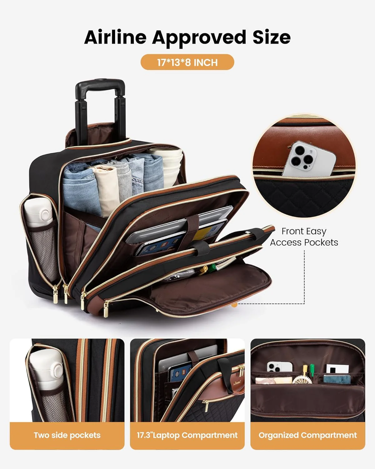 Rolling Laptop Bag, 17.3" - Image 8