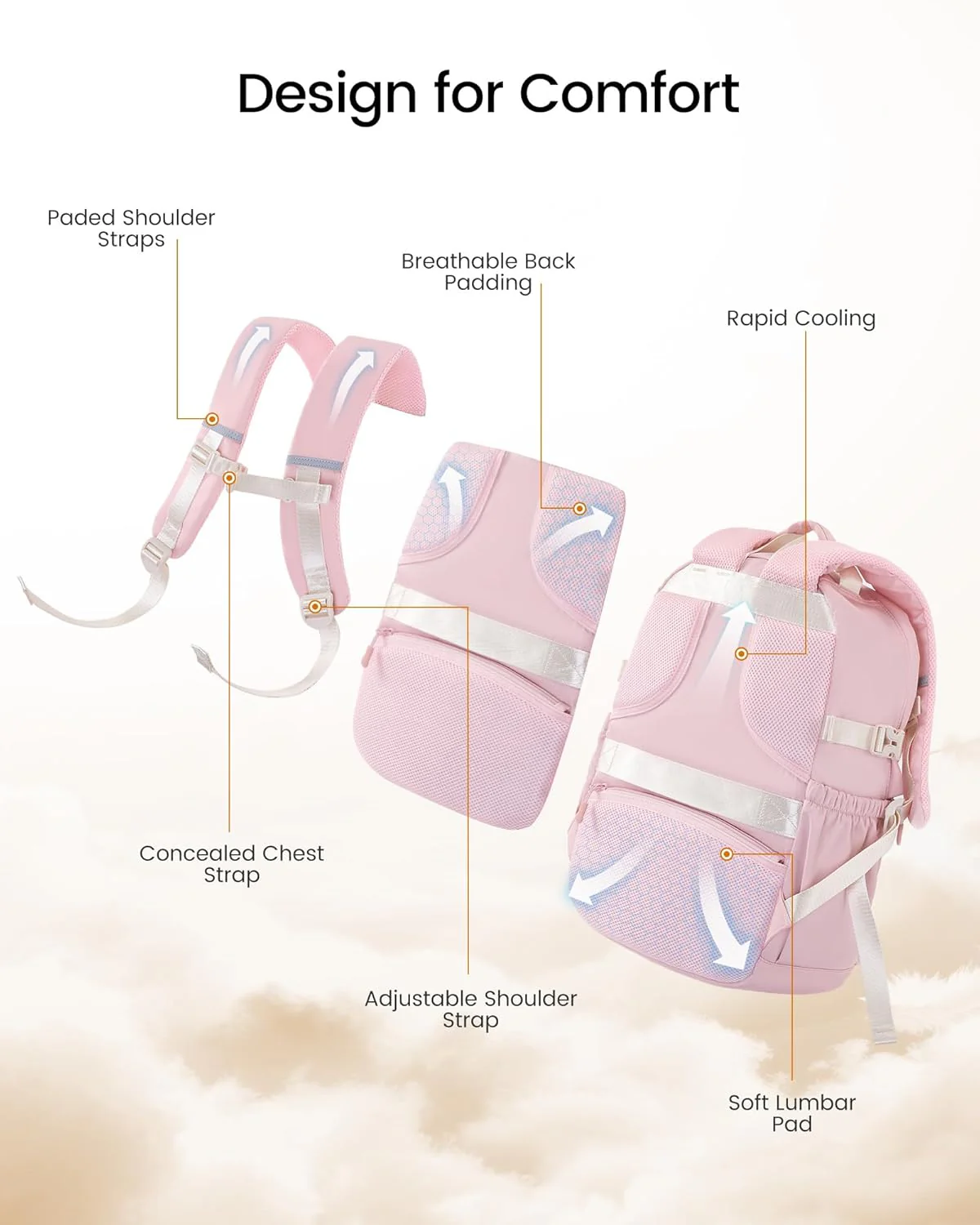 School Backpack for Girls, 15.6" 17.3" - Image 5