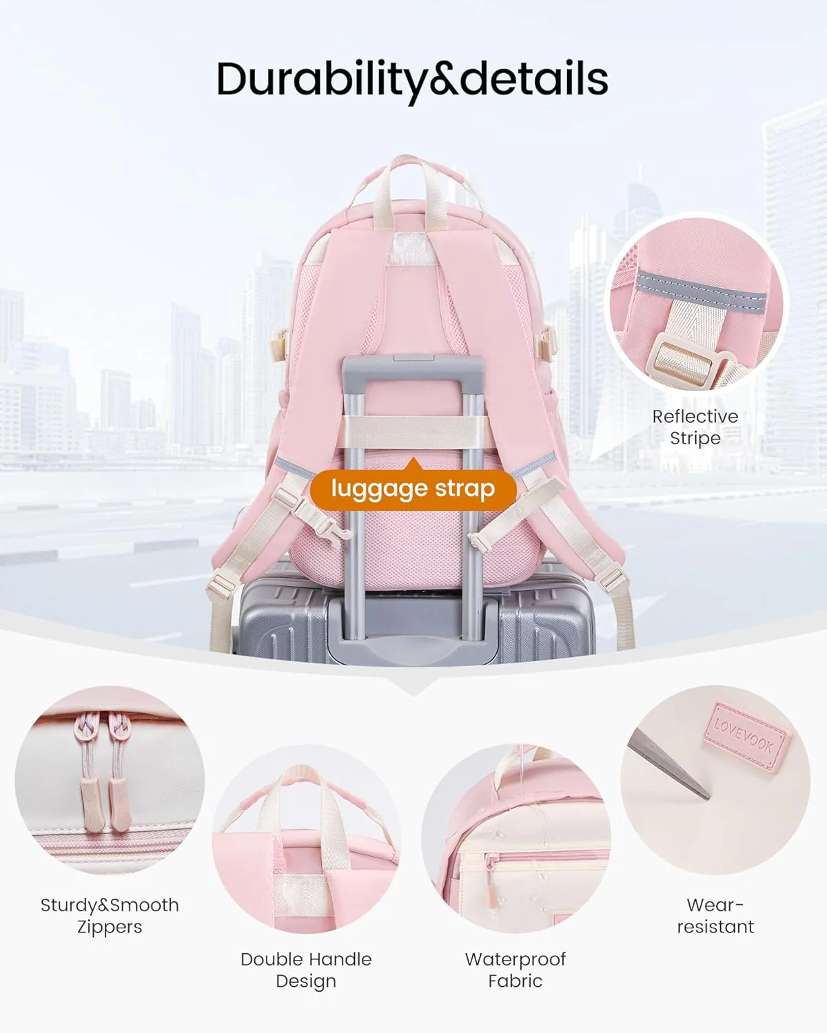 School Backpack for Girls, 15.6" 17.3" - Image 6