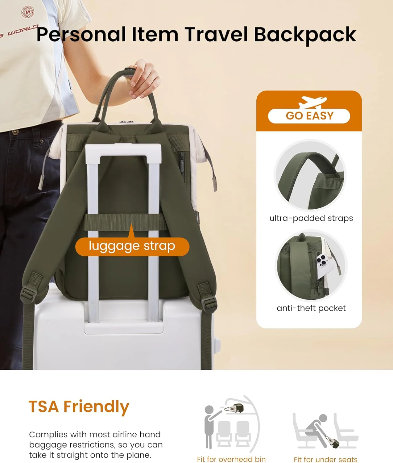 Stylish School Backpack, 15.6" 17", 5116 - Image 6