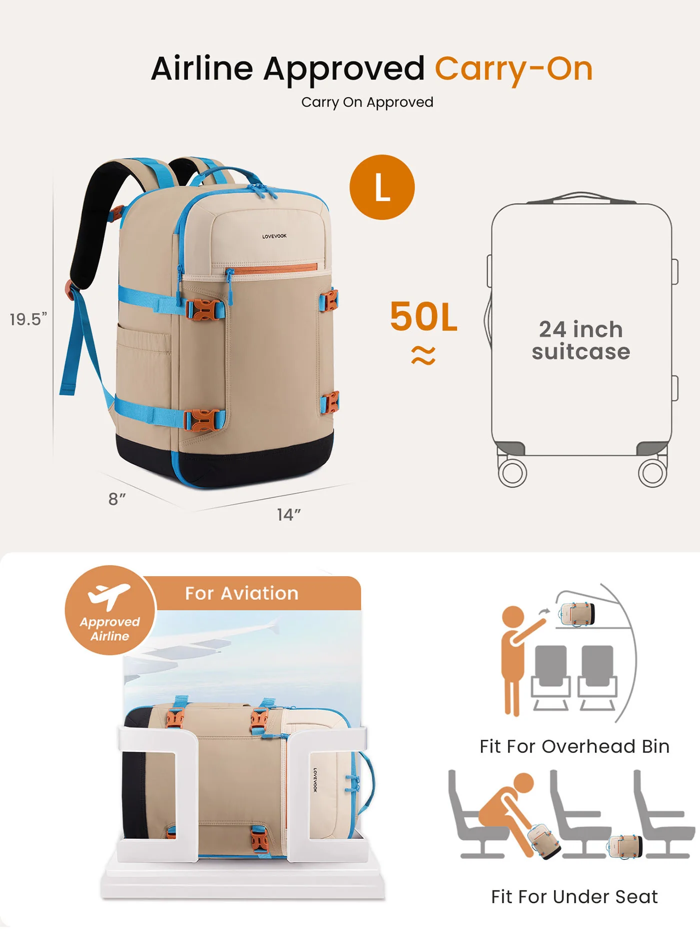 Travel Backpack Bag 40L/50L - Image 6