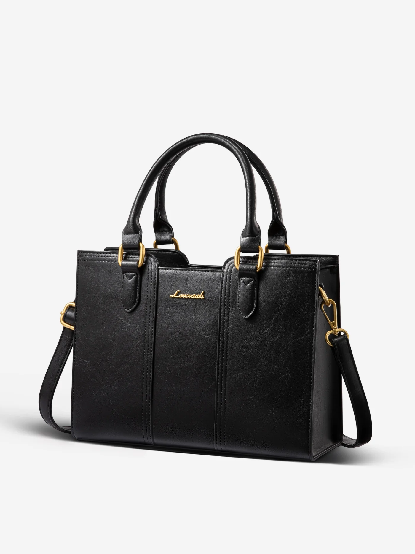 Vintage Leather Shoulder Handbag 11" 12.6" - Image 9